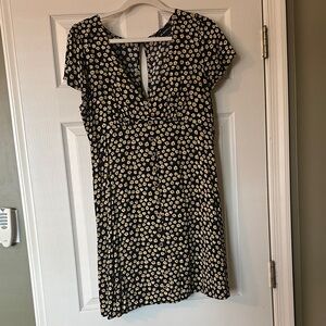 Floral Black and yellow Dress